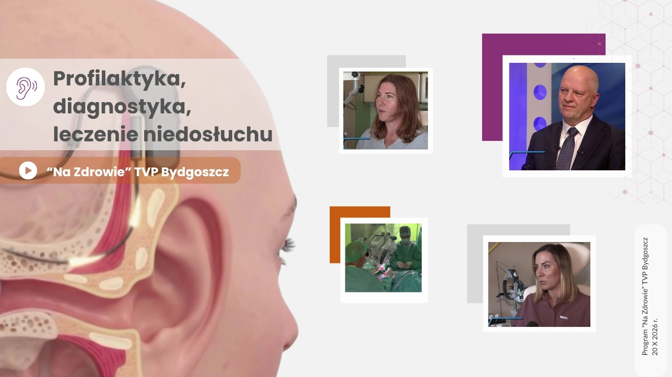 Lekarze Oddziału Otolaryngologii, Audiologii i Foniatrii Dziecięcej w programie „Na zdrowie” w TVP Bydgoszcz