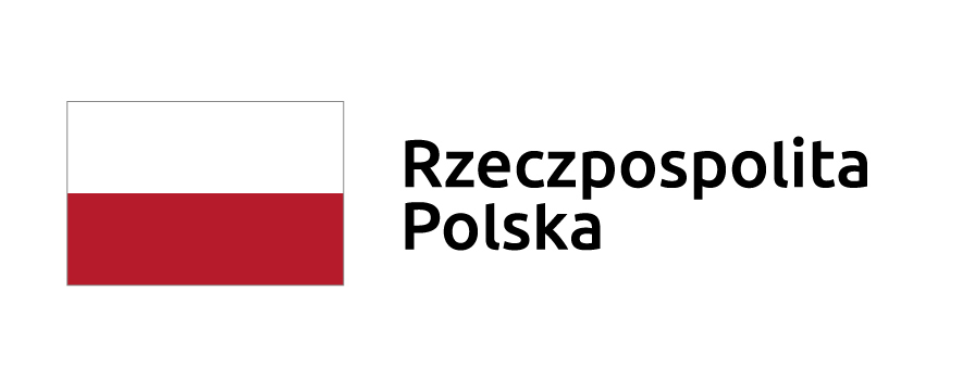 Flaga Polski z napisem "Rzeczpospolita Polska" w nowoczesnym stylu graficznym, symbolizująca narodową tożsamość.