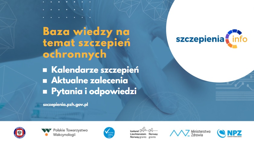 Baza wiedzy o szczepieniach, w tym kalendarze, zalecenia oraz FAQ, dostępna na stronie PZH.
