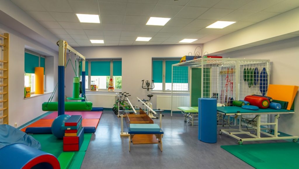 Sala do ćwiczeń w Ośrodku Rehabilitacji Dziennej Wojewódzkiego Szpitala Dziecięcego w Bydgoszczy