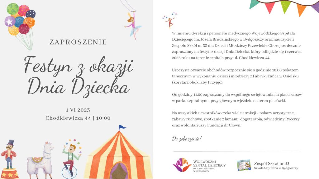 Festyn z okazji Dnia Dziecka, 1 VI 2023, Chodkiewicza 44, atrakcje dla dzieci, pokazy i zabawy.