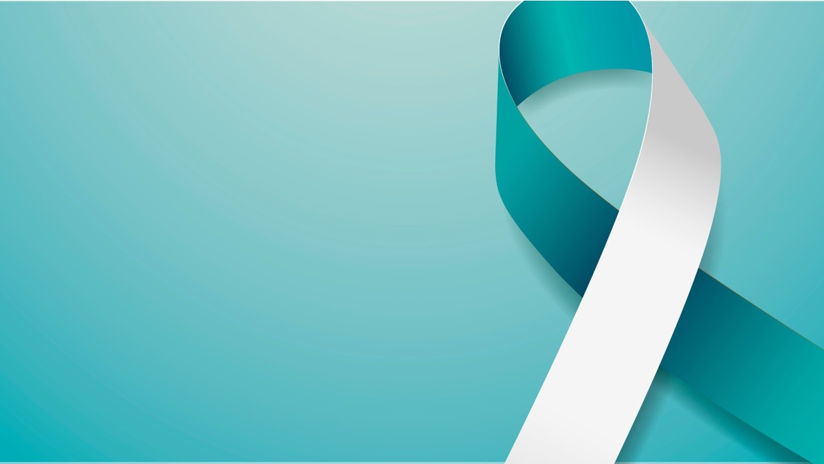 Turkusowo-biała wstążka, symbol świadomości raka szyjki macicy