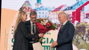 dr hab. n. med. Józef Mierzwiński, prof. UMK z organizatorami podczas tegorocznej konferencji Otologia w Lublinie