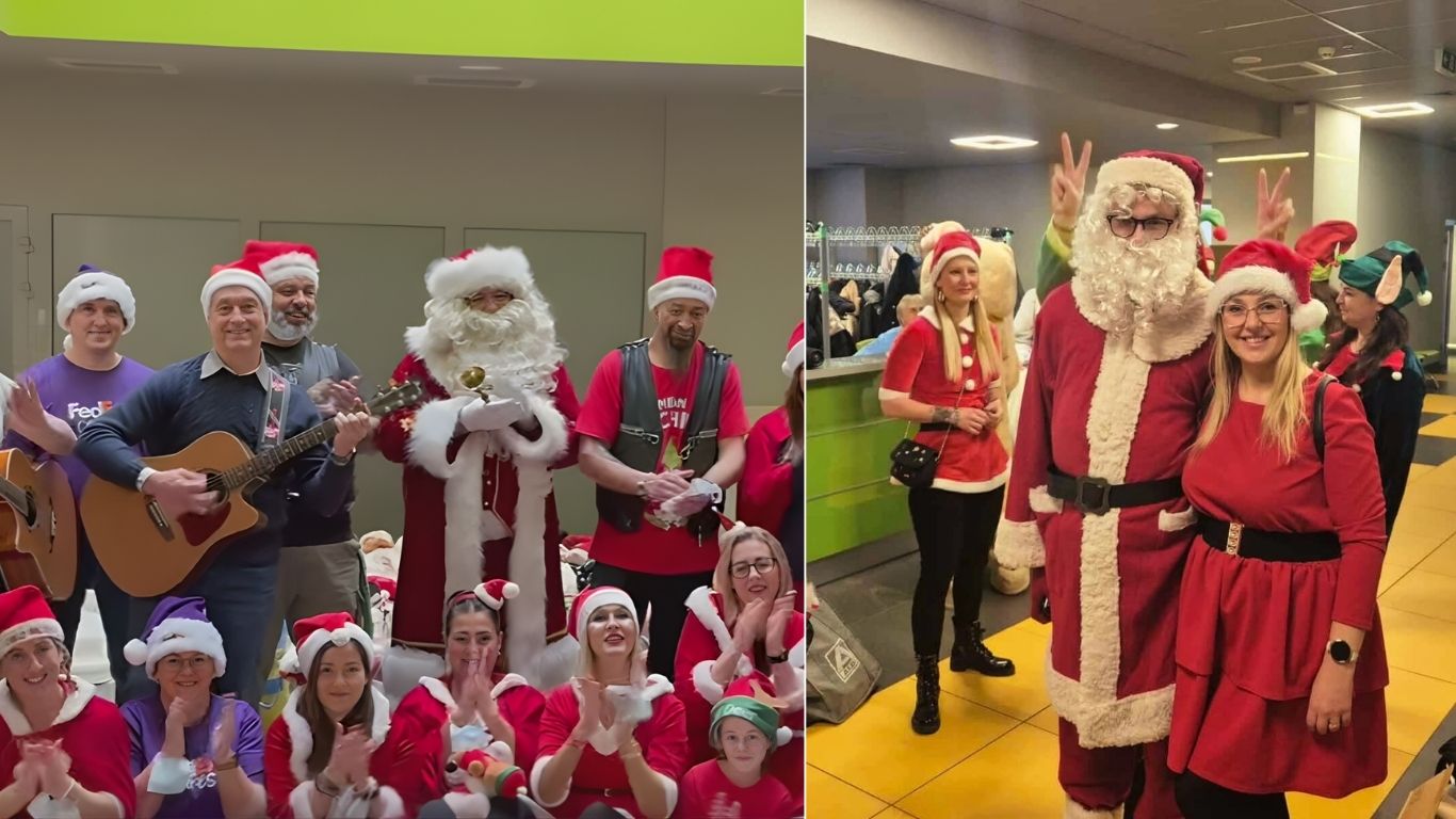 Wolontariusze Fundacji Gramy dla Onko śpiewają kolędy w szpitalu, Wolontariusze Stowarzyszenia Łatwo Pomagać odwiedzają pacjentów