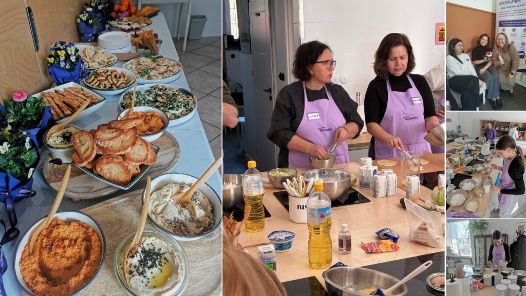 Uczestnicy warsztatów wspólnie przygotowują dania ketogenne
